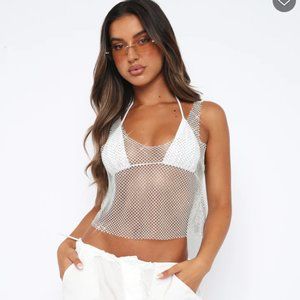 White Fox Boutique -- Still Be Friends Crop White S/M